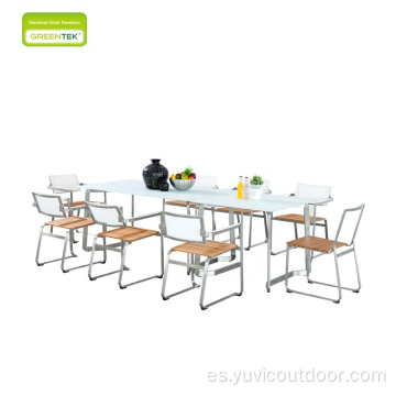 Conjunto de mesa de comedor de respaldo ajustable Muebles de exterior